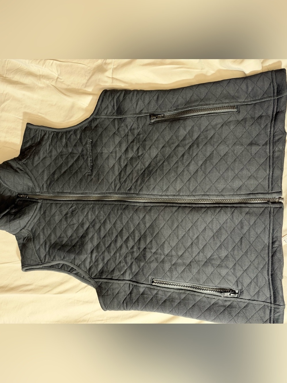 Marine Layer CORBET FULL ZIP VEST black heathered black